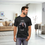 T-shirt Best Man noir blanc photo bachelor party<br><div class="desc">Personnalisez et ajoutez une photo dans le cadre circulaire. Ajouter un nom</div>