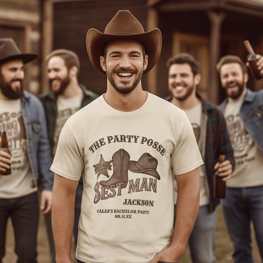 T-shirt Best Man Party Posse Cowboy Bachelor Party