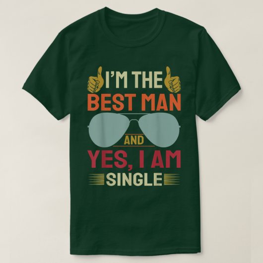 T-shirt Best Man Wedding Groomsmen Funny Bridal Bachelor P (Design devant)