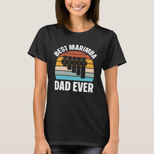 T-shirt Best Marimba Dad Instrument Musician Retro (Devant)