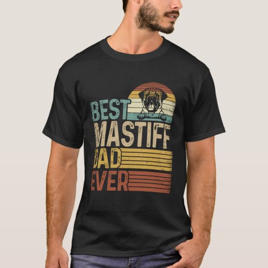 T-shirt Best Mastiff Dad Ever Retro Fathers Day (Devant)