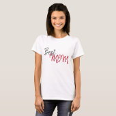 T-shirt Best Mom Red Script Simple Mother`Day (Devant entier)