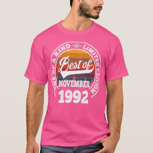 T-shirt Best Of November 1992 30th Birthday Cadeau Pour 30