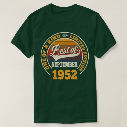 T-shirt Best of Septembre 1952 70th Birthday Gift For 70 Y (Design devant)