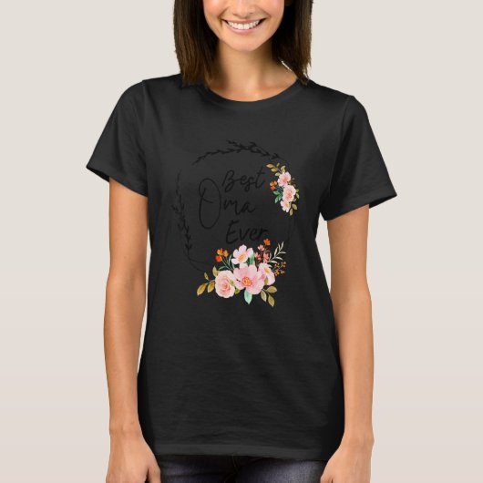T-shirt Best Oma Ever Floral Decoration Beautiful flower f (Devant)