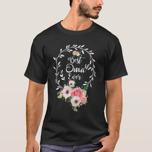 T-shirt Best Oma Ever Floral Decoration Grandma (Devant)