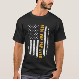 T-shirt Best Pap Pap Ever Chemise American Flag Fête des p