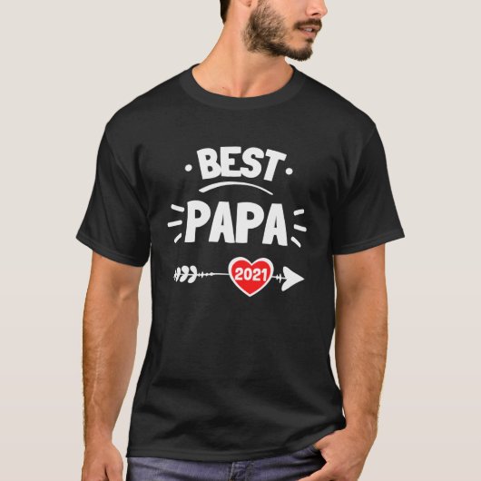 T-shirt Best Papa 2021 Personalised Father s Day Christmas (Devant)