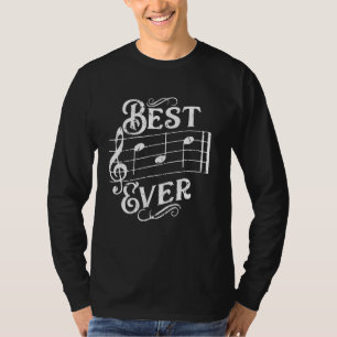 T-shirt Best Papa Ever Funny Music Notes Musicien Enseigna