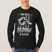 T-shirt Best Papaw Ever Fist bump USA Flag Father's Day (Devant)