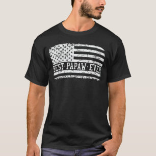 T-shirt Best Papaw Ever Us Drapeau grand-père Fête des pèr