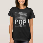 T-shirt Best Pop Ever, US Flag Funny Father's Day Dad Papa (Devant)