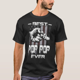 T-shirt Best Pop Pop Ever Fist bump USA Fête des pères Dra