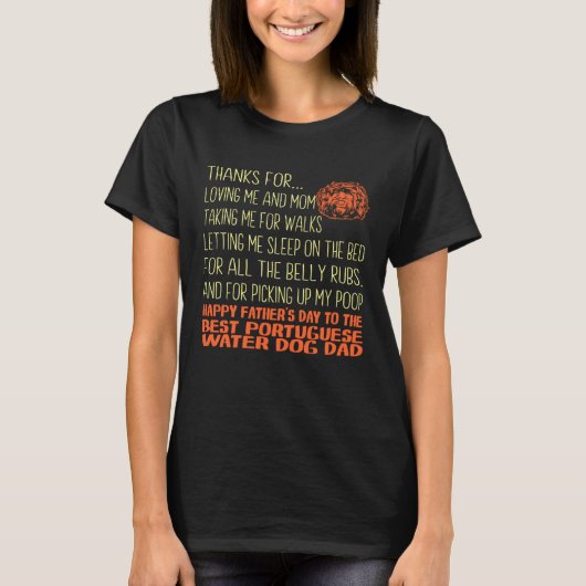 T-shirt Best Portuguese Water Dog Dad Father s Day (Devant)