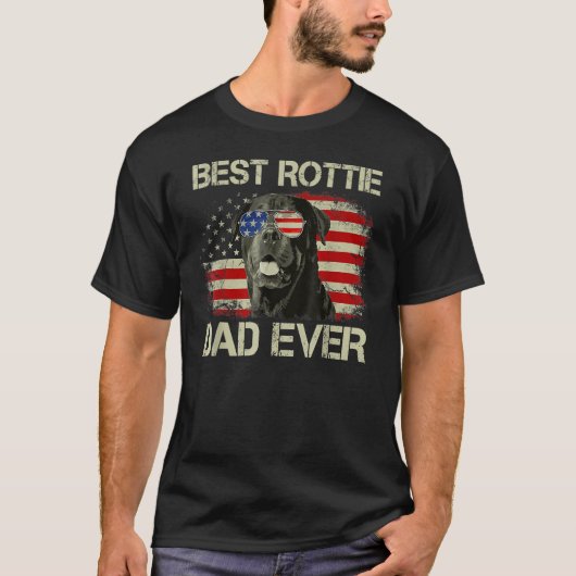 T-shirt Best Rottie Dad Ever US Flag Rottweiler Lover Fath (Devant)