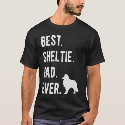 T-shirt Best Sheltie Dad Ever Mens Shetland Sheepdog Dog (Devant)
