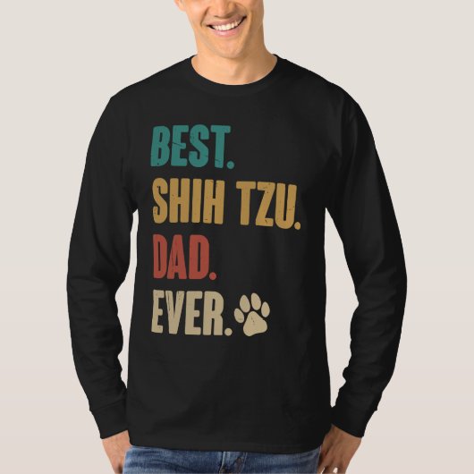 T-shirt Best Shih Tzu Dad Ever   Shih Tzu Dog (Devant)