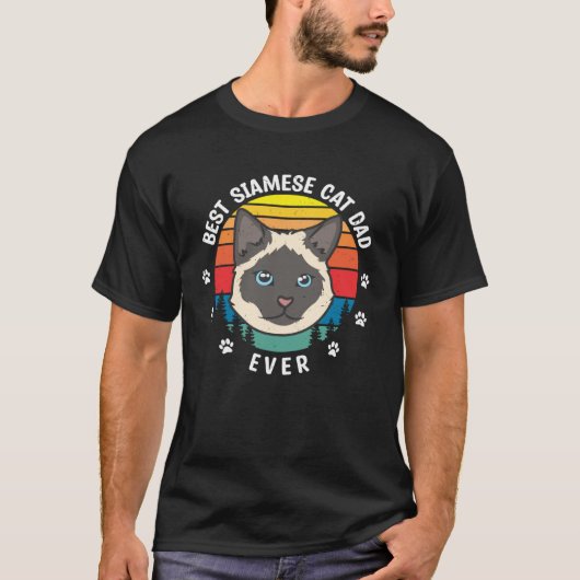 T-shirt Best Siamese Cat  Dad Pet Animals Cats Owner Graph (Devant)