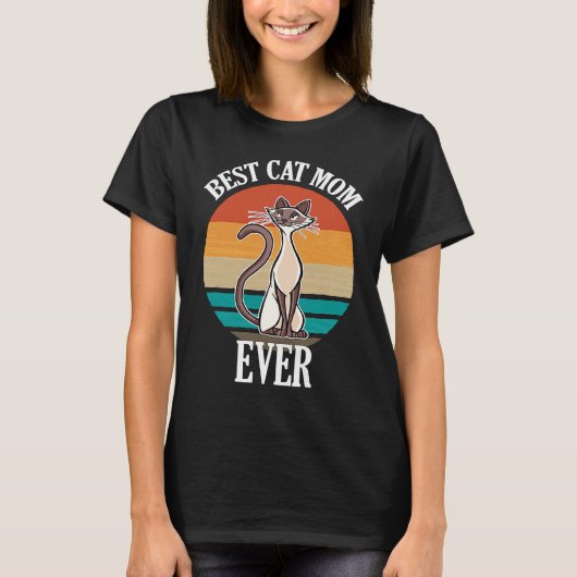 T-shirt Best Siamese Cat Mom Ever Cat (Devant)