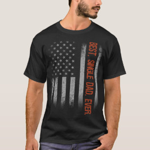 T-shirt Best Single Dad Ever American Flag Fathers Day Gif
