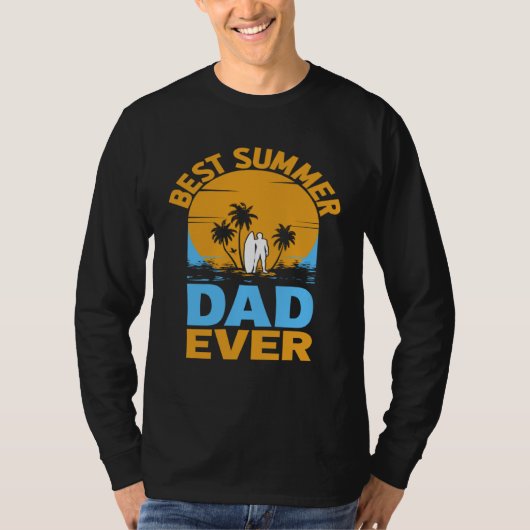 T-shirt Best Summer Dad Ever I Palm I Summer (Devant)