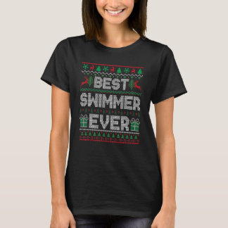 T-shirt Best Swimmer Ever Christmas Pajamas Matching Ugly 
