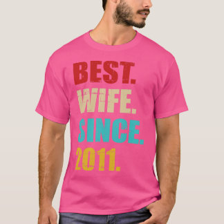 T-shirt Best wife since 2011 10th wedding anniversary