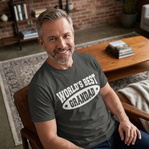 T-shirt 'Beste opa ter wereld' - Zwart of Donker