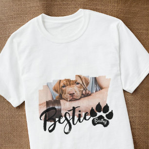 T-shirt Bestie Pet's Modern Grunge Nom du Cool Photo Paw