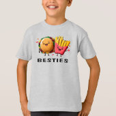 T-shirt Besties Cheeseburger Et Fries Best Friends (Devant)