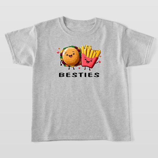 T-shirt Besties Cheeseburger Et Fries Best Friends (Poser)