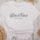T-shirt Besties Script Nom personnalisé Meilleur ami