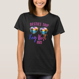 T-shirt Besties Trip Key West 2023 Lunettes de soleil Summ