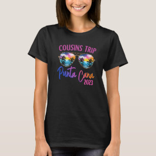 T-shirt Besties Trip Punta Cana 2023 Lunettes de soleil Su
