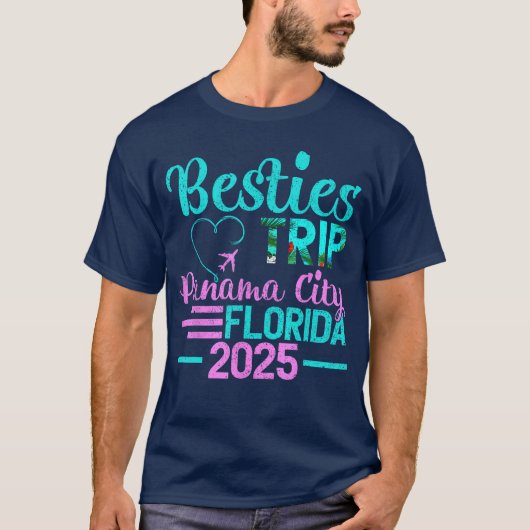 T-shirt Besties Voyage 2025 Vacances d'été Floride Panama (Devant)