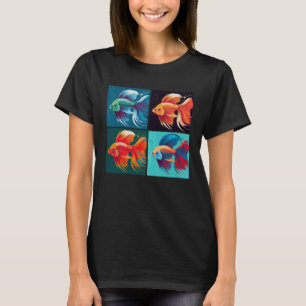 T-shirt Bêta Poisson Pop Illustration Animal Colorful Femm
