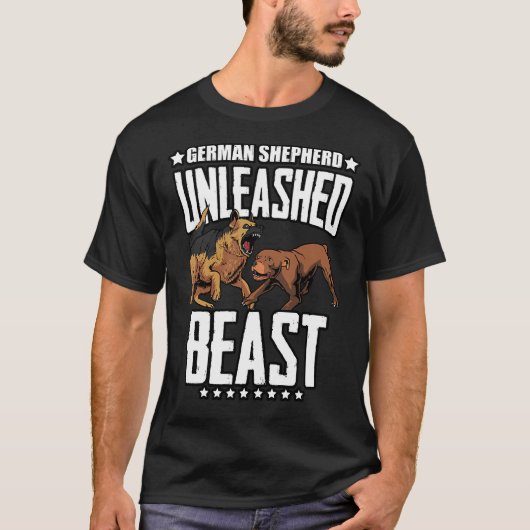 T-shirt Bête de chasseur de bergers allemands libérés (Devant)