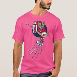 T-shirt Bête de gardien de hockey Panthère de glace Chat M