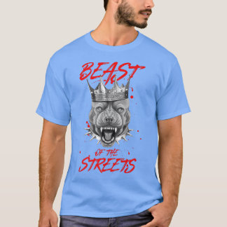 T-shirt Bête Des Rues Chien Couronne Motivation Pit Kin