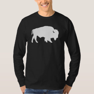 T-shirt Bête noire blanche de silhouette de buffle