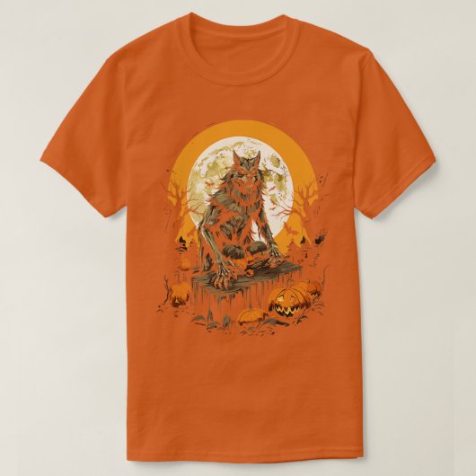 T-shirt Bête Werewolf Tee Effrayant Halloween Don 2 (Design devant)