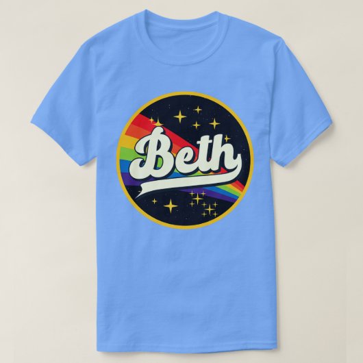 T-shirt Beth Rainbow Dans L'Espace Style Vintage (Design devant)