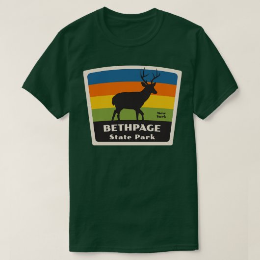 T-shirt Bethpage State Park New York Roaming Deer (Design devant)