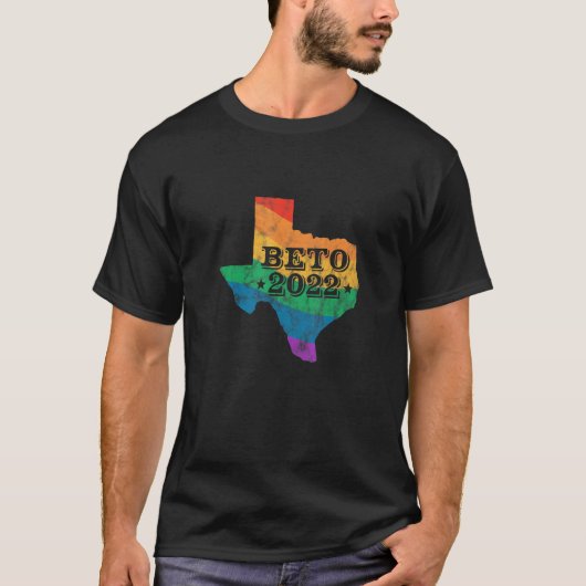 T-shirt Beto 2022 LGBT Rainbow Texas Carte Orourke Electio (Devant)