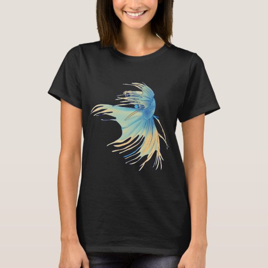 T-shirt Betta bleu et jaune (Devant)