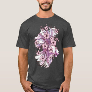 T-shirt Betta fish avec poisson siamois combattant et Saku