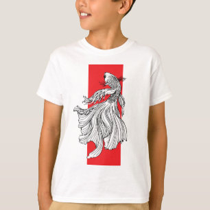 T-shirt Betta Fish élégant en ligne Art – Minimaliste Japo