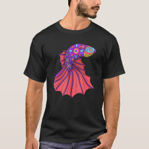 T-shirt Betta Fish Mandala Siamese Combattre les fans de p