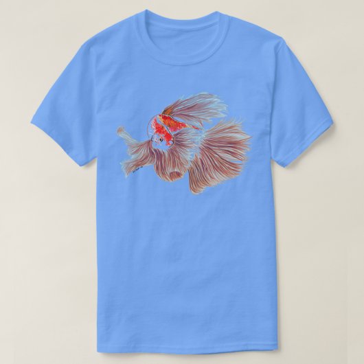T-shirt Betta Fish Rouge orange et bleu (Design devant)