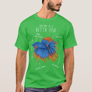 T-shirt Betta Fish Siamese Lutter Poisson Anatomie 1